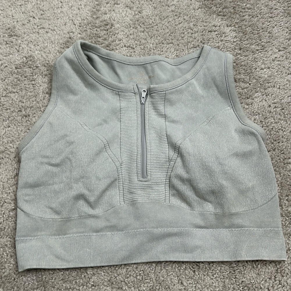 Aerie offline grey zip up sports bra/tank